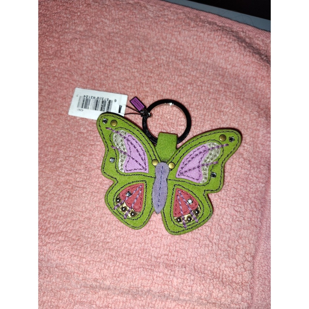 Coach Vintage Butterfly Charm - Suede, leather, silver hardware - Rare - Picture 3 of 9